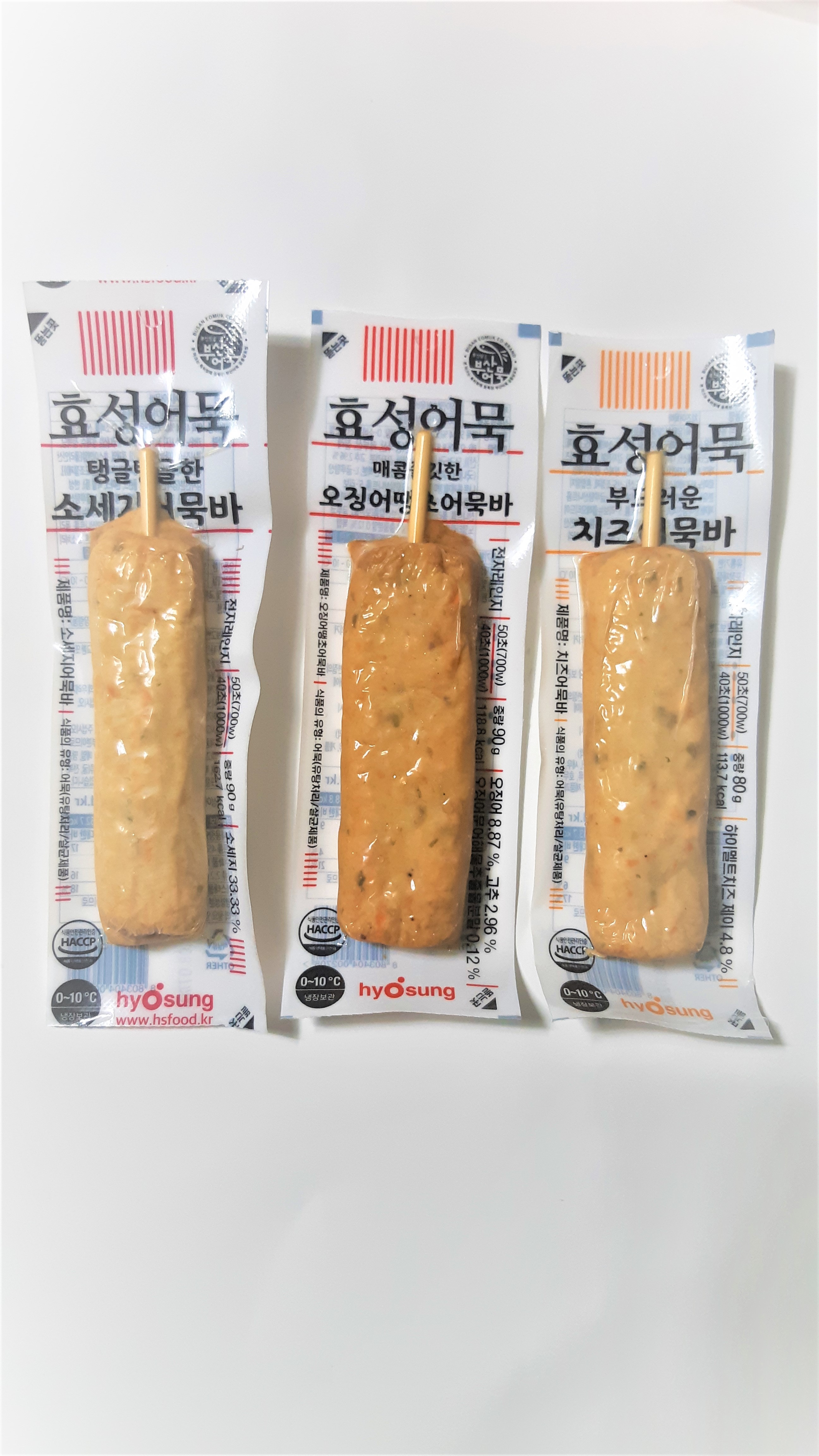 효성어묵)소세지,오징어땡초,치즈핫바