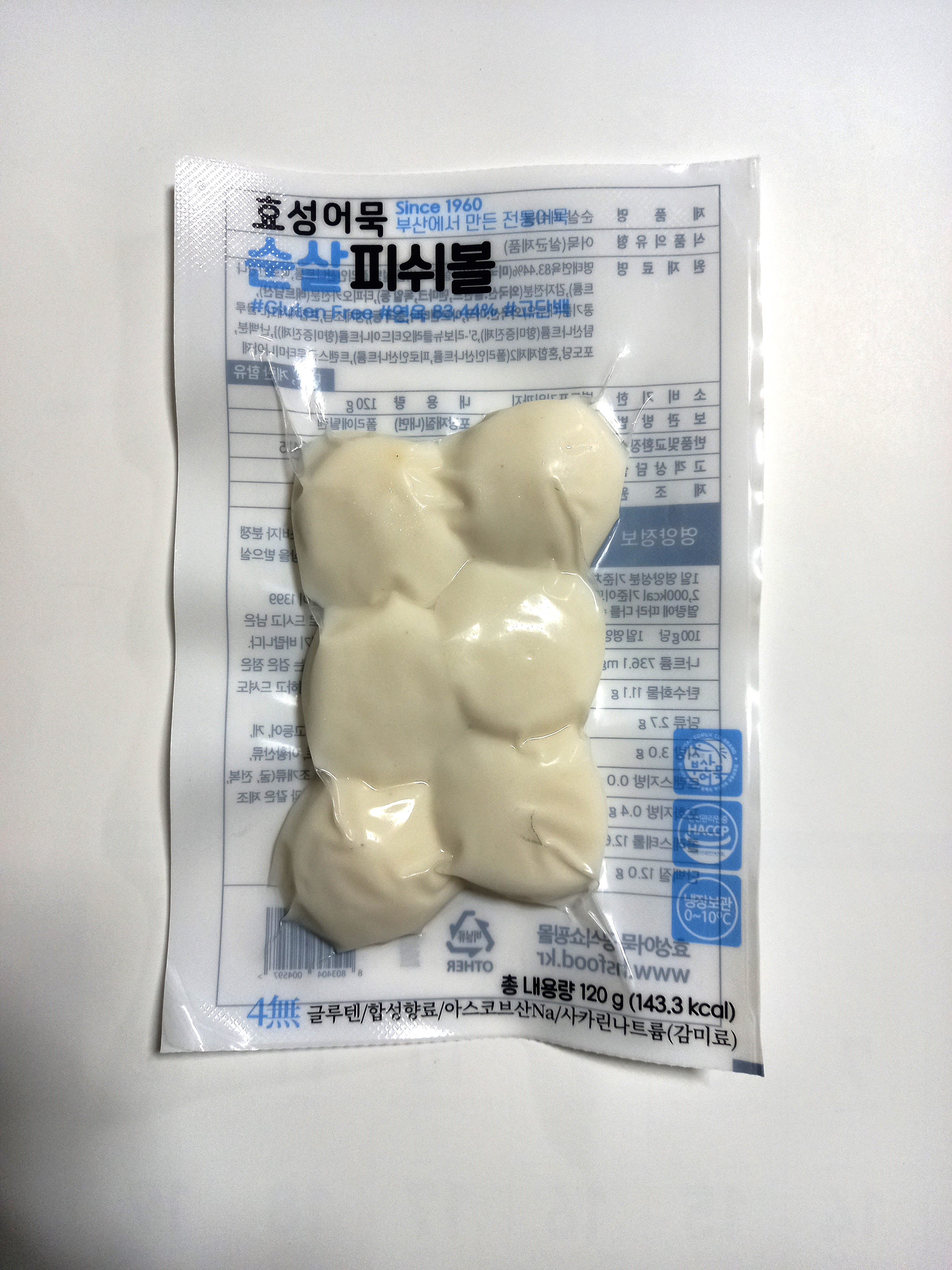 효성어묵 순살피쉬볼 120g