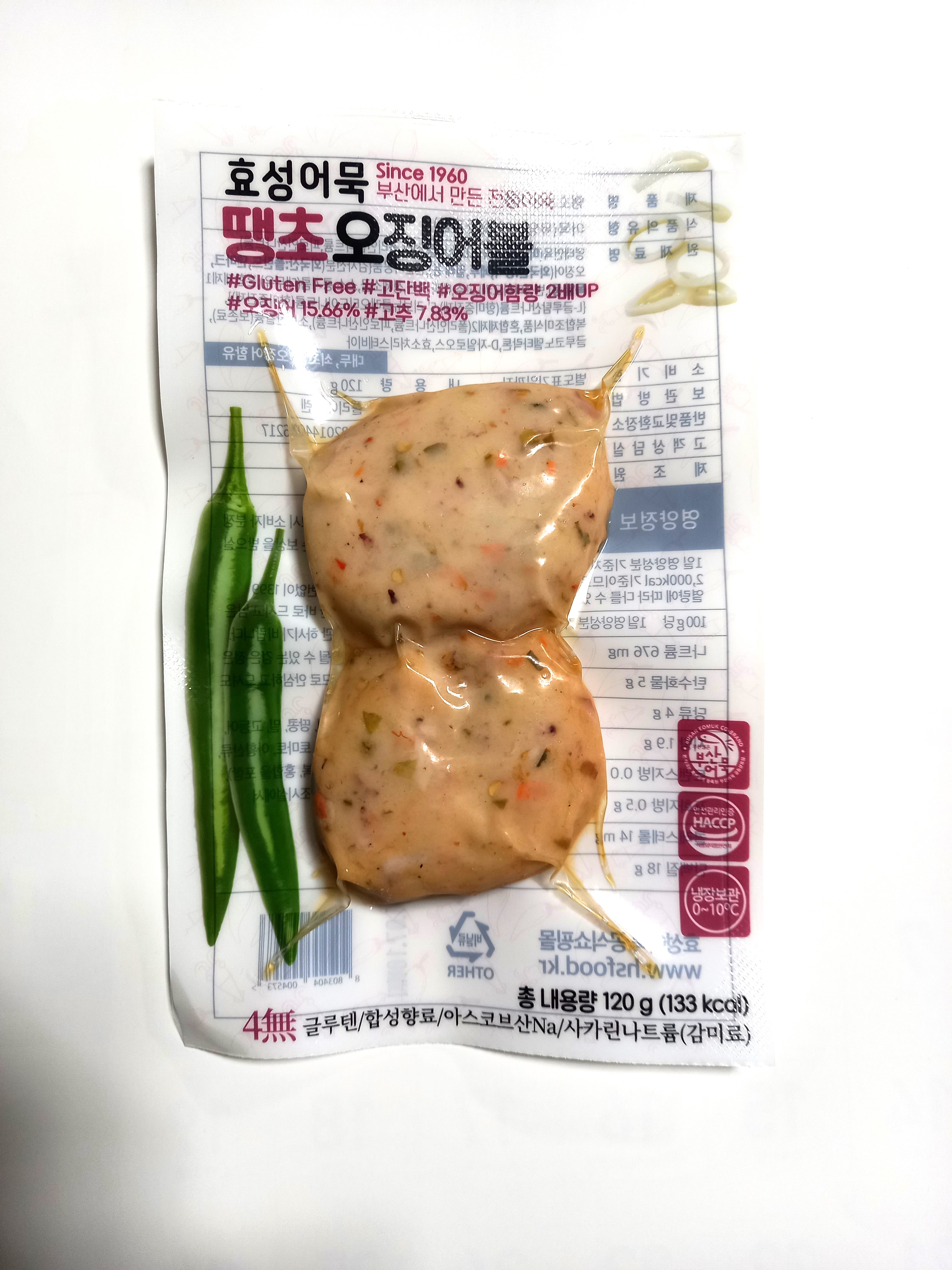 효성어묵 땡초오징어볼 120g